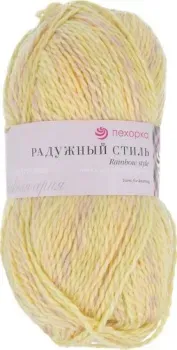 Пехорка Радужный Стиль 100 г 200 м №1033 (мулине св.желтый/фиалка)