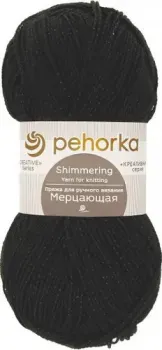 Пехорка Мерцающая 100 г 430 м №002 (черный)