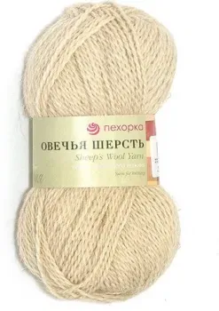 Пехорка Овечья Шерсть 100 г 200 м №166 (суровый)