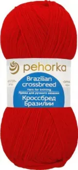 Пехорка Кроссбред Бразилии 100 г 500 м №088 (красный мак)