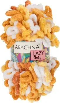 Arachna Baby Lazy 100 г 8.5 м №07 (белый/св.желтый/бл.коричневый/св.коричневый)