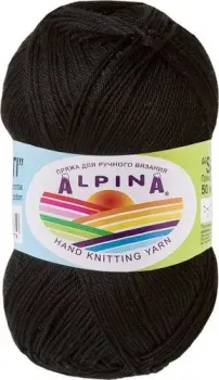 Alpina Yarn Sati 50 г 170 м №002 (черный)