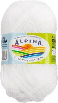 Alpina Yarn Samantha 50 г 160 м №01 (белый)