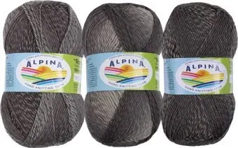 Alpina Yarn Romantic 100 г 300 м №15 (белый/т.серый)