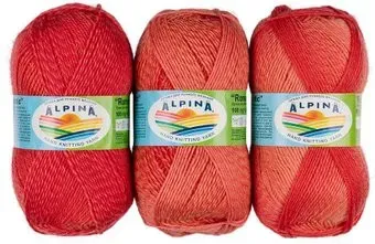 Alpina Yarn Romantic 100 г 300 м №07 (св.красный/бежевый/розовый)