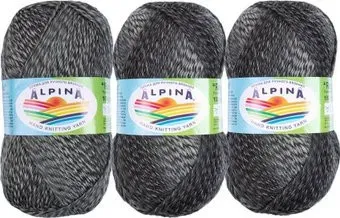 Alpina Yarn Romantic 100 г 300 м №01 (белый/черный)