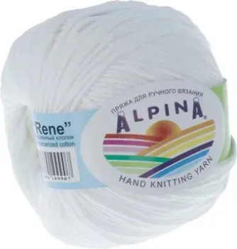 Alpina Yarn Rene 50 г 105 м №002 (белый)