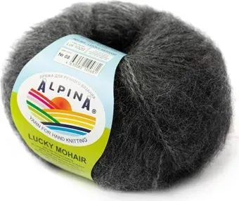 Alpina Yarn Lucky Mohair 50 г 150 м №08 (т.серый меланж)