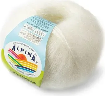 Alpina Yarn Lucky Mohair 50 г 150 м №02 (белый)