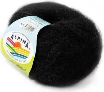 Alpina Yarn Lucky Mohair 50 г 150 м №01 (черный)