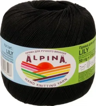 Alpina Yarn Lily 50 г 175 м №002 (черный)