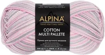 Alpina Yarn Cotton Multi Pallete 50 г 205 м №06 (св.серый/св.розовый/лиловый)
