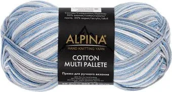 Alpina Yarn Cotton Multi Pallete 50 г 205 м №01 (белый/св.серый/джинсовый)