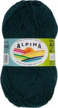 Alpina Yarn Alpaca Grande 50 г 118 м №10 (т.изумрудный меланж)