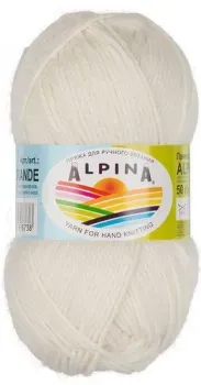 Alpina Yarn Alpaca Grande 50 г 118 м №02 (белый натуральный)