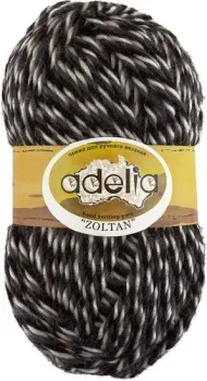 Adelia Zoltan 100 г 115 м №147 (черный/серый/белый)