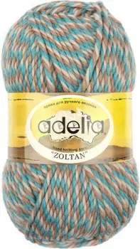 Adelia Zoltan 100 г 115 м №134 (бежевый/бирюзовый/коричневый)