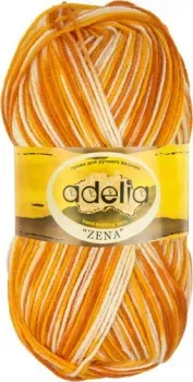 Adelia Zena 100 г 308 м №21 (оранжевый/желтый/белый)
