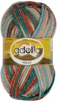 Adelia Nelly 100 г 100 м №32 (св.бежевый/терракотовый/серо/голубой/изумрудный)