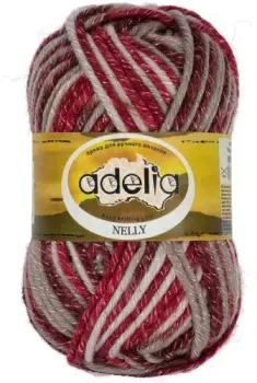 Adelia Nelly 100 г 100 м №31 (св.серый/серо/бежевый/т.красный/бордовый/люрекс)