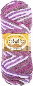 Adelia Baby Mimi 100 г 80 м №08 (св.серый/т.фиолетовый/серо-фиолетовый/св.сиреневый)