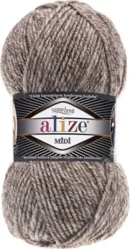 Alize Superlana midi 803 100 г 170 м (меланж/серый/коричневый)
