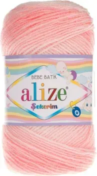 Alize Sekerim batik 6319 100 г 320 м (белый/розовый)