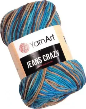 Yarnart Jeans crazy 7202 50 г 160 м (голубой/коричневый/бежевый)