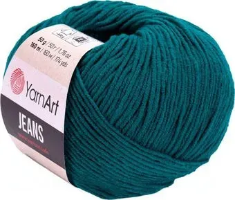 Yarnart Jeans 63 50 г 160 м (павлиновый зеленый)