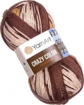 Yarnart Crazy color 138 100 г 260 м (бежевый/коричневый)