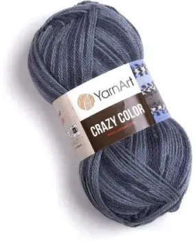 Yarnart Crazy color 165 100 г 260 м (серй; черный)