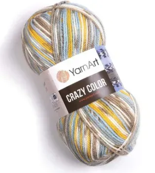 Yarnart Crazy color 139 100 г 260 м (голубой; серый; желтый)