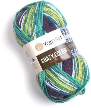 Yarnart Crazy color 182 100 г 260 м (бирюзовый; зеленый; фиолетовый)