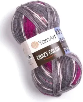 Yarnart Crazy color 180 100 г 260 м (фуксия; серый; розовый)