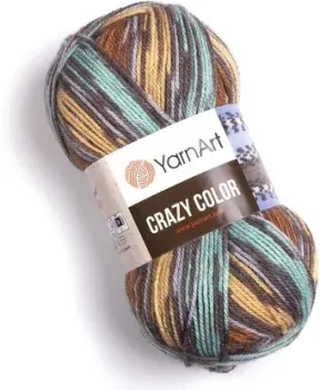 Yarnart Crazy color 110 100 г 260 м (коричневый; бирюзовый; бежевый)