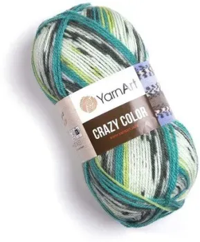 Yarnart Crazy color 178 100 г 260 м (бирюзовый; белый; зеленый)