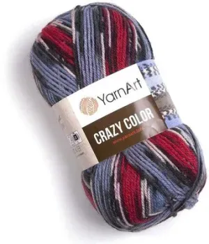 Yarnart Crazy color 175 100 г 260 м (синий; красный; черный)