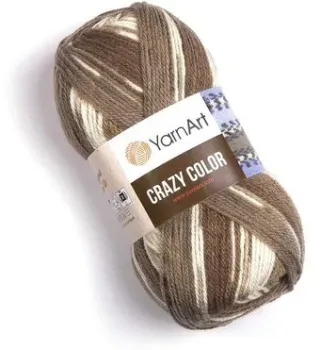 Yarnart Crazy color 115 100 г 260 м (коричневый; молочный)