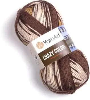 Yarnart Crazy color 171 100 г 260 м (коричневый; молочный)