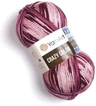 Yarnart Crazy color 166 100 г 260 м (бордовый; розовый)