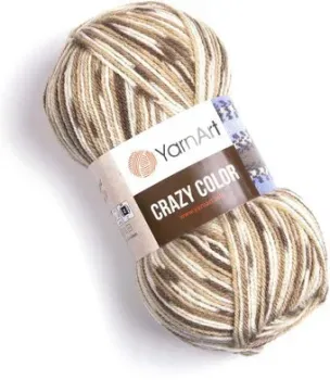 Yarnart Crazy color 164 100 г 260 м (коричневый; молочный)