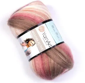 Yarnart Angora active 853 100 г 500 м (коричневый; молочный; розовый)