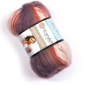 Yarnart Angora active 848 100 г 500 м (коричневый; розовый)