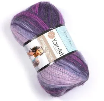 Yarnart Angora active 852 100 г 500 м (сиреневый; серый)