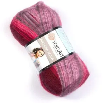 Yarnart Angora active 840 100 г 500 м (красный; розовый)