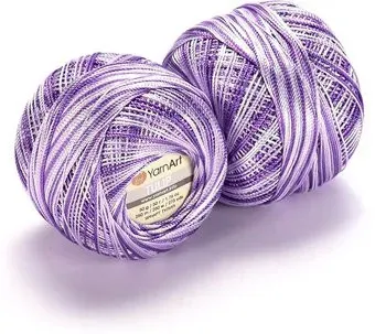 Yarnart Tulip 481 50 г 250 м (фиолетовый; белый)