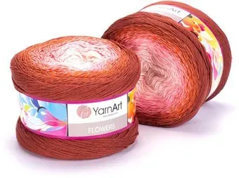 Yarnart Flowers 288 250 г 1000 м (оранжевый; розовый; белый)