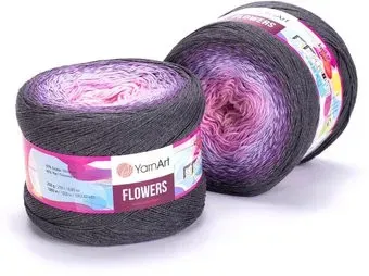 Yarnart Flowers 283 250 г 1000 м (серый; фиолетовый; сиреневый; розовый)