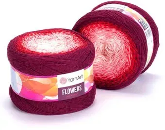 Yarnart Flowers 269 250 г 1000 м (бордовый; красный; розовый; белый)