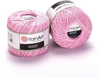 Yarnart Violet melange 508 50 г 282 м (розовый; белый)